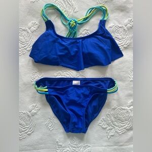 xhilaration - Cobalt Blue Ruffle Bikini - Size Small